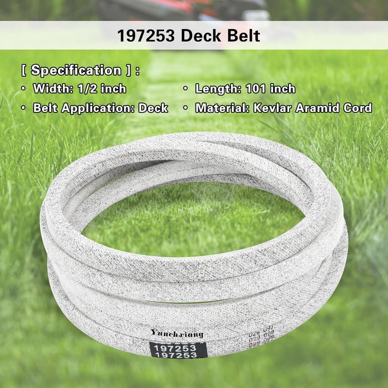 Dofank 429636 Deck Belt Kevlar for 197253 Craftsman Mower Belt YS4500, Husqvarna YTH18542 Riding Mower with 42'' Deck, Replaces 532429636, 598559101, 592855001 - Aramid Cord, 1/2'' x 101'' - Image 2